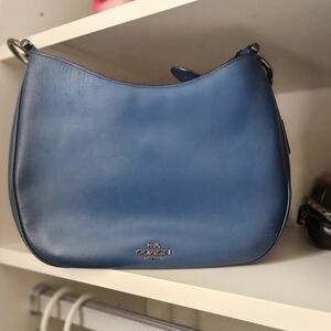 Coach Navy Blue Leather Shoulder Bag